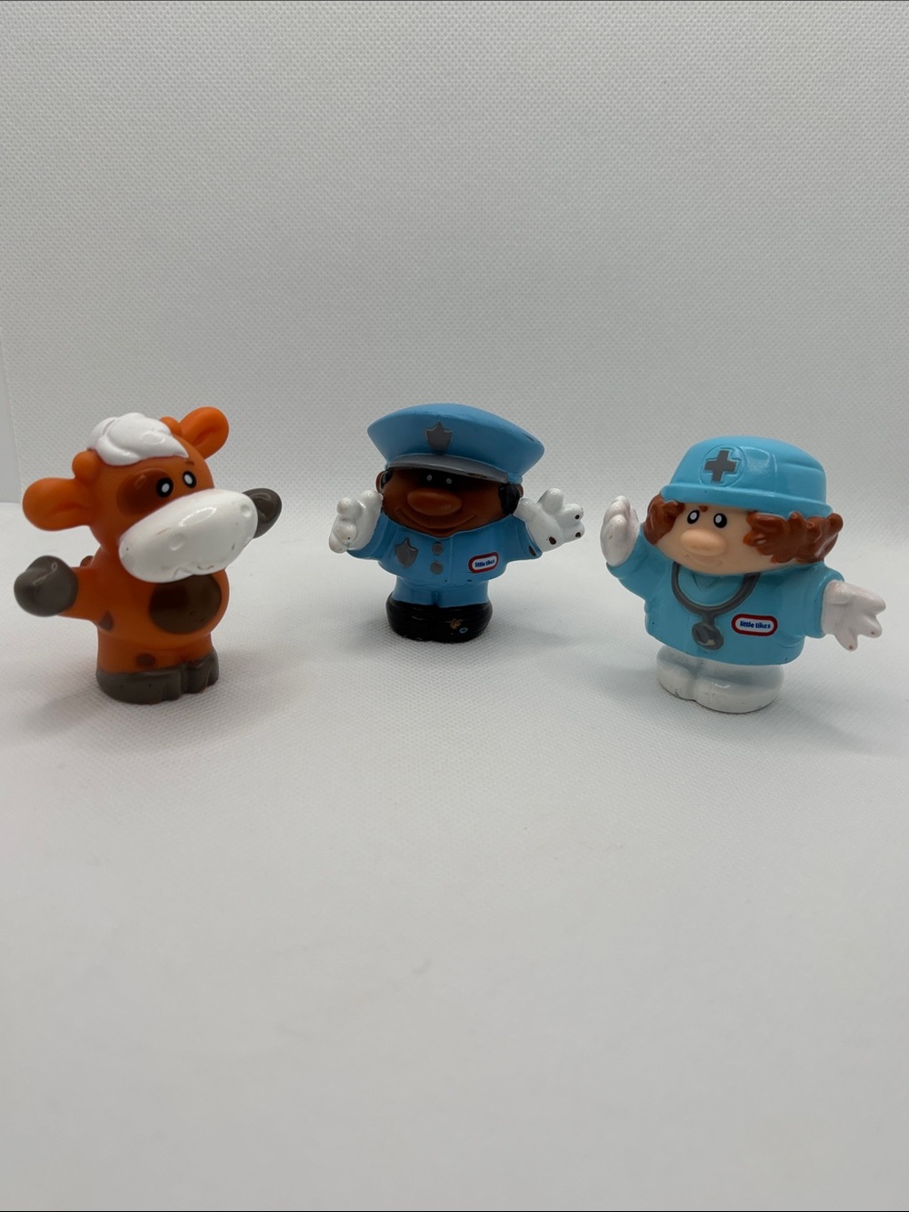 Little Tikes People Emergency Workers Police and Doctor Figure Set with Farm Cow